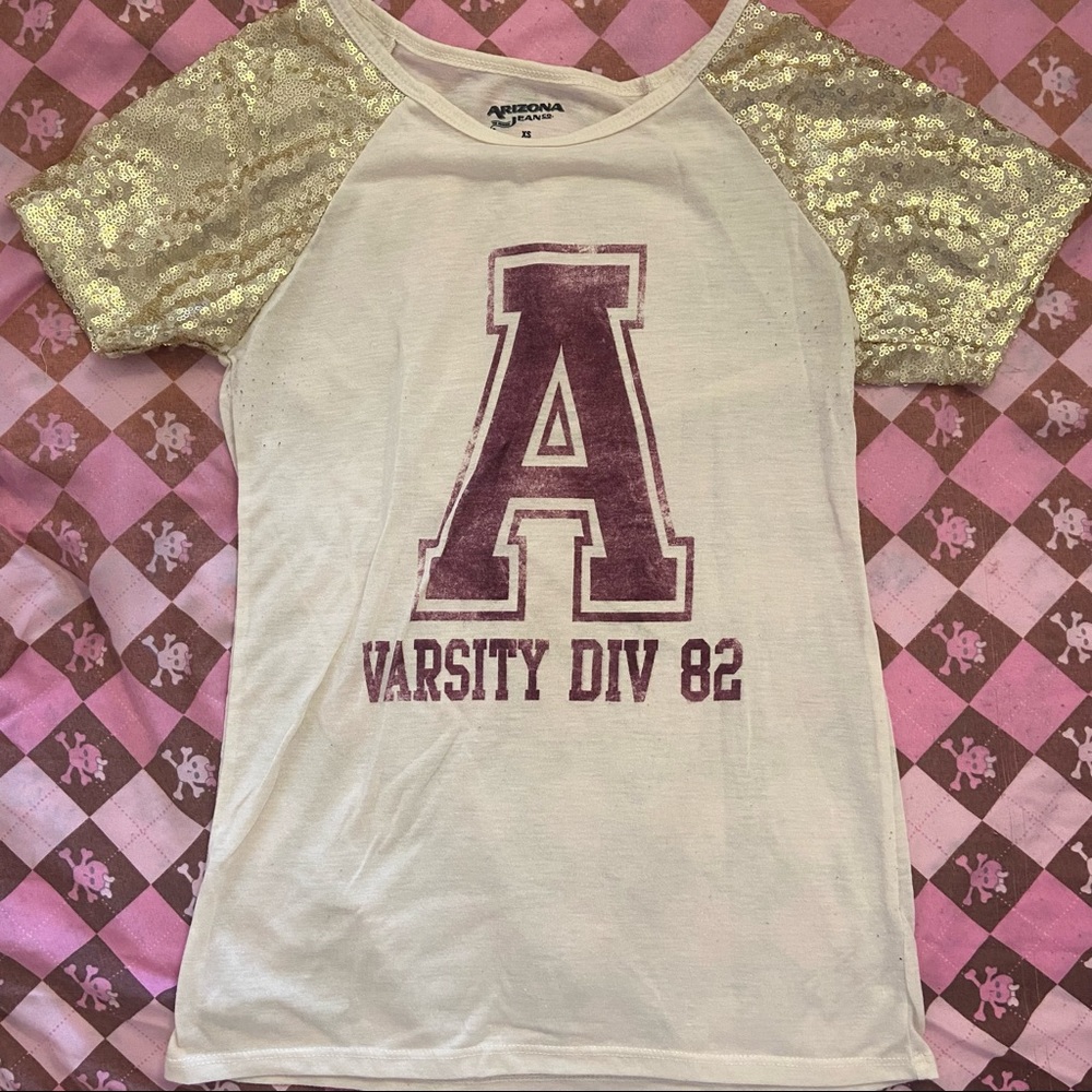 Arizona Glitter Sequin Varsity T Shirt